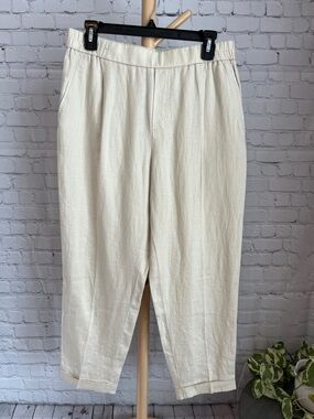 United Colors Of Benetton Cream Linen Pants